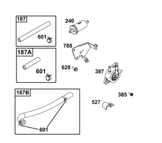 Fuel Supply Group Diagram and Parts List for 356777-0142-B5 200000 - 399999 Briggs and Stratton Engine